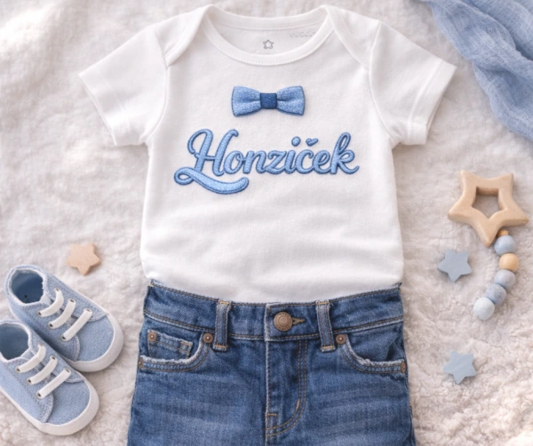 Body s efektem pleteného jména -modrá