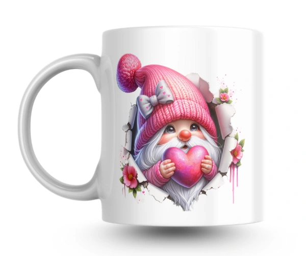 Kolekce Růžový skřítek srdíčko, bílá mašlička – hrnek pro malé i velké princezny 3