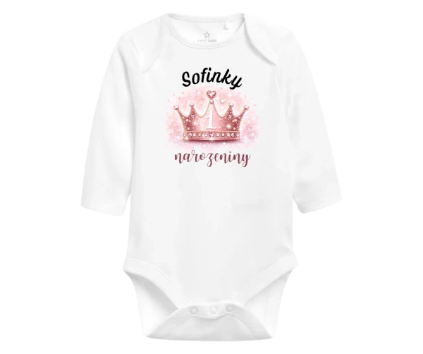 Body k prvním narozeninám s korunkou a jménem 1