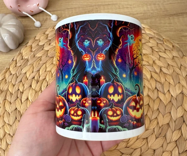 Halloween hrnek – Neonová noc s dýněmi a duchy 2