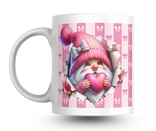 Kolekce Růžový skřítek srdíčko, bílá mašlička – hrnek pro malé i velké princezny 2