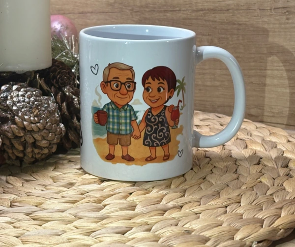 Hrnek s ilustrovaným portrétem z fotografie | Originální dárek na přání