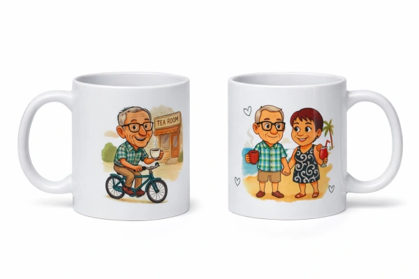 Hrnek s ilustrovaným portrétem z fotografie | Originální dárek na přání