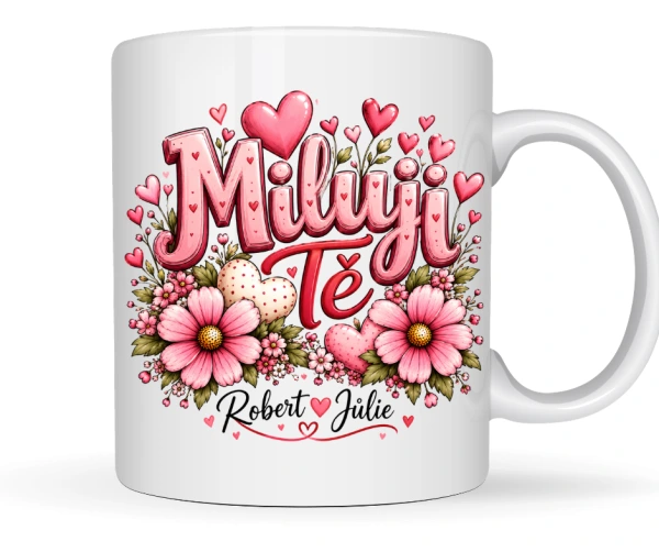 Hrnek „Miluji Tě“ se jmény na přání | Romantický dárek pro zamilované