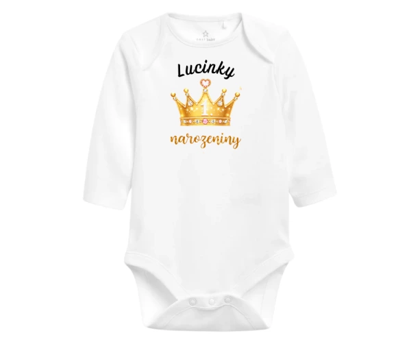 Body k prvním narozeninám se zlatou korunkou a jménem 1