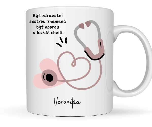 Hrnek pro zdravotní sestru s vlastním jménem nebo vzkazem 1