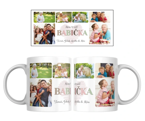 Hrnek pro babičku s vlastní fotografií – dárek od vnoučat