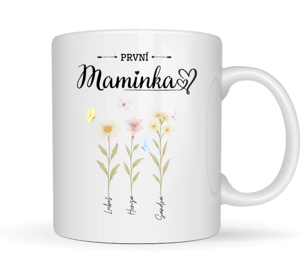 Hrnek První maminka, teď babička se jmény dětí a vnoučat 2