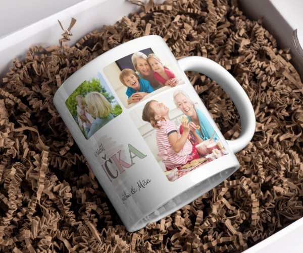 Hrnek pro babičku s vlastní fotografií – dárek od vnoučat 1