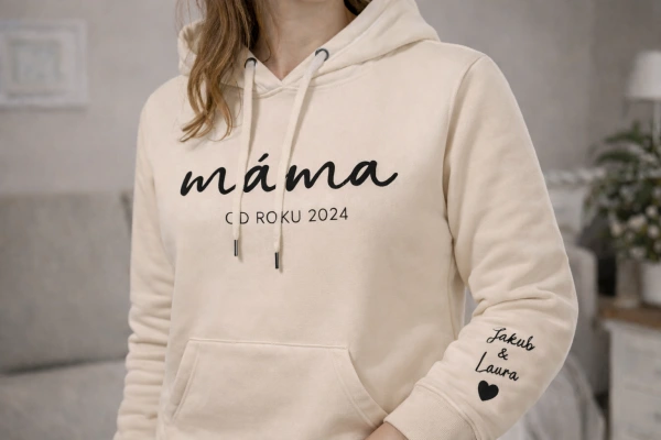 Dámská mikina Máma od roku | se jmény dětí na rukávu