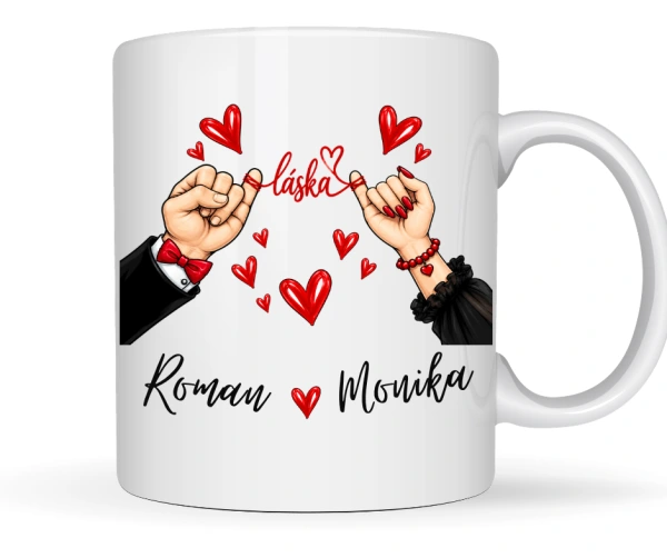 Hrnek „Láska“ se jmény na přání | Romantický dárek pro pár