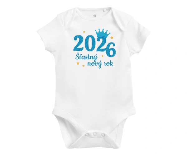 Body 2026 pro chlapečka – modrá korunka a šťastný nový rok