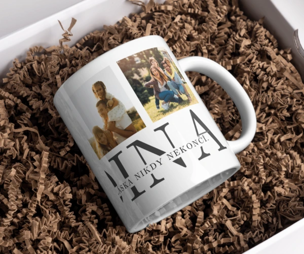 Hrnek Rodina s vlastními fotografiemi – kde život začíná a láska nikdy nekončí 1