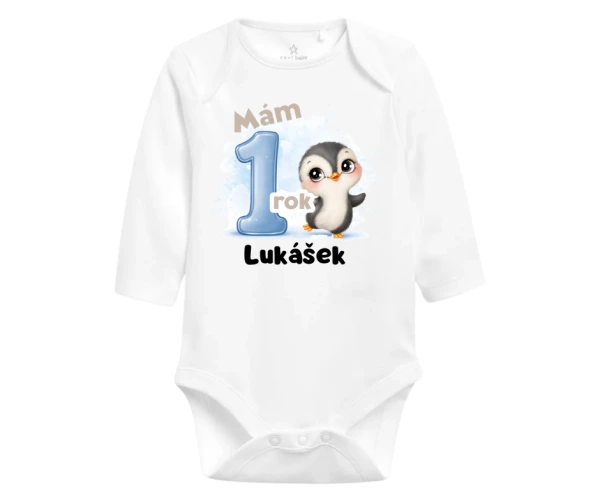 Body k 1. narozeninám – tučňák a jméno dítěte 1