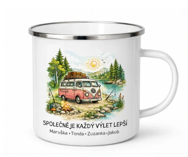Plecháček pro milovníky kempování se jmény | Karavan, obytný vůz, stan nebo auto na přání