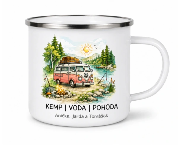 Plecháček pro milovníky kempování se jmény | Karavan, obytný vůz, stan nebo auto na přání 1