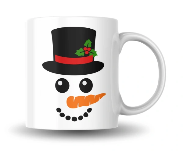 Vánoční hrnek – Sněhulák s kloboukem