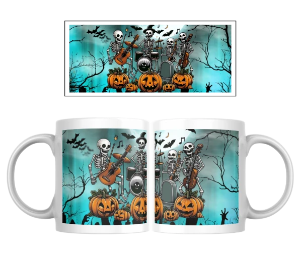 Halloween hrnek – Kostlivci v kapele