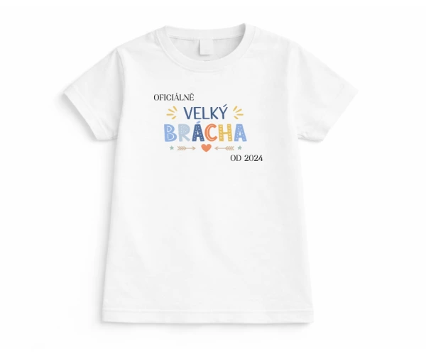 Tričko „Oficiálně velká ségra / velký brácha“ s rokem 3