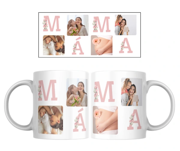 Hrnek MÁMA s vlastními fotografiemi – nádherný dárek pro čerstvou maminku