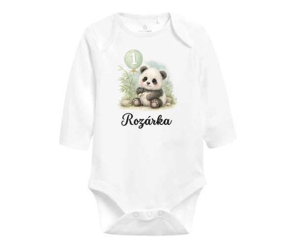 Narozeninové body s pandou a jménem – 1. narozeniny 1