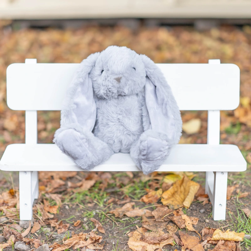 Plyšový zajíček se jménem a údaji o narození - Šedá 1