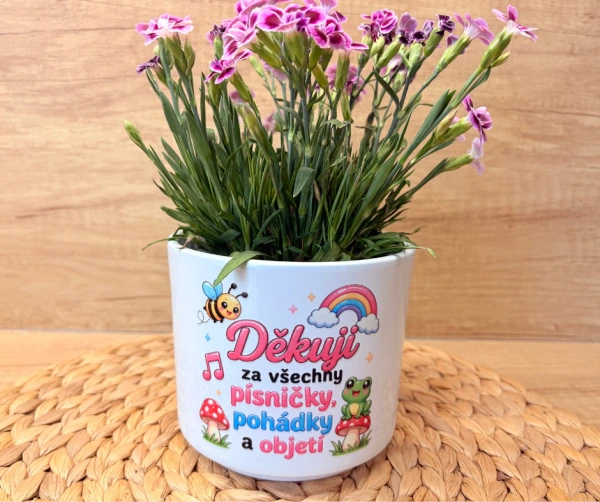 Květináč pro učitelku ve školce | Děkuji za všechny písničky, pohádky a objetí