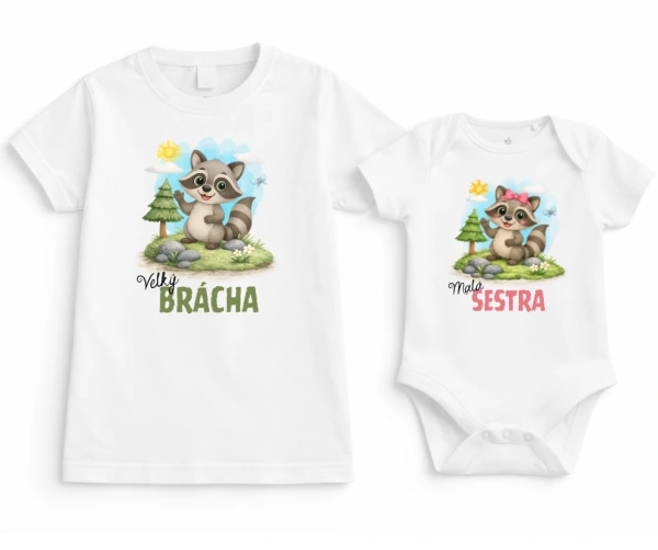 Dětské tričko s mývalem – Velká sestra / Velký brácha 7