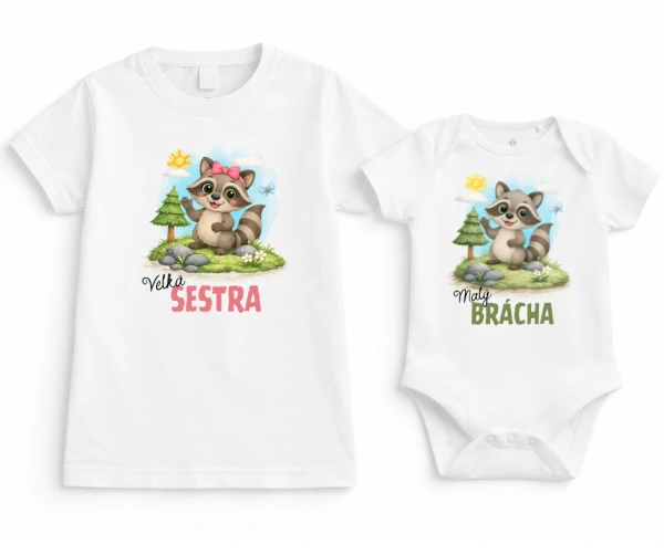 Dětské tričko s mývalem – Velká sestra / Velký brácha 5