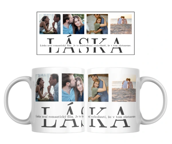Hrnek LÁSKA s vlastními fotografiemi a citátem