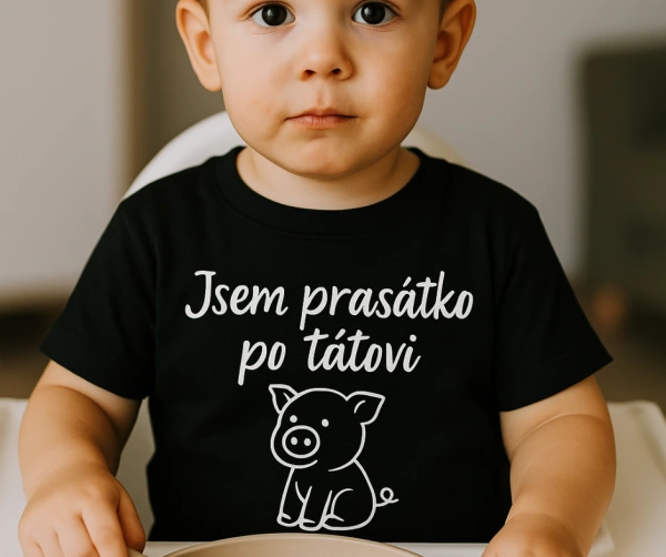 Dětské tričko Jsem prasátko po tátovi – vtipný motiv pro malé jedlíky