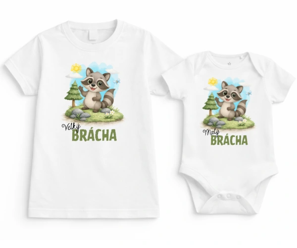 Dětské tričko s mývalem – Velká sestra / Velký brácha 8