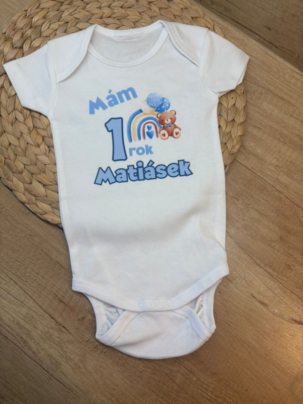 Body k 1. narozeninám – duha s medvídkem a jménem 2