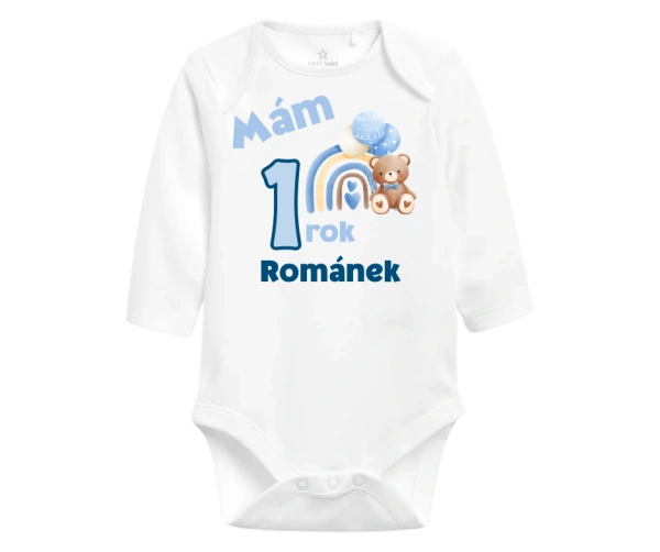 Body k 1. narozeninám – duha s medvídkem a jménem 1