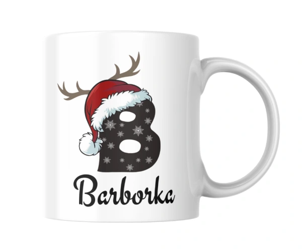 Vánoční hrnek se jménem – iniciála s čepičkou 2