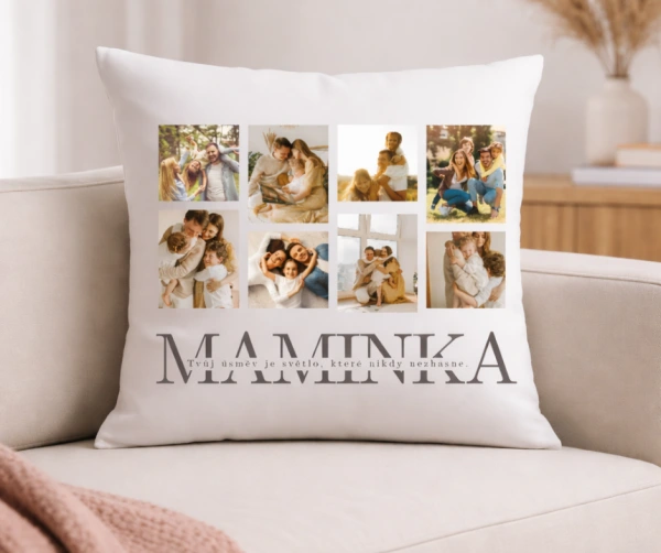 Polštář s vlastními fotografiemi Maminka