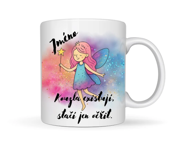 Kouzelný hrnek se jménem – více motivů (jednorožec, víla, dráček, kočka, želva) 4