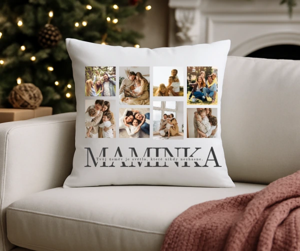 Polštář s vlastními fotografiemi Maminka