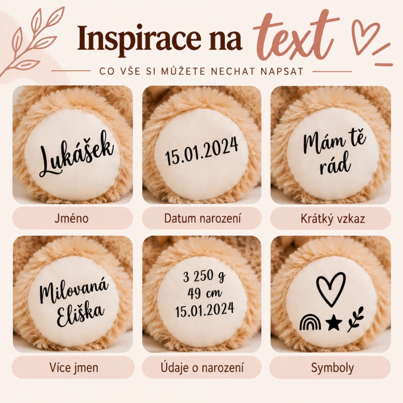Plyšový medvídek se jménem a vlastním textem 1