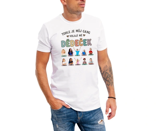 Triko Můj gang pro dědečka s vlastními fotkami dětí