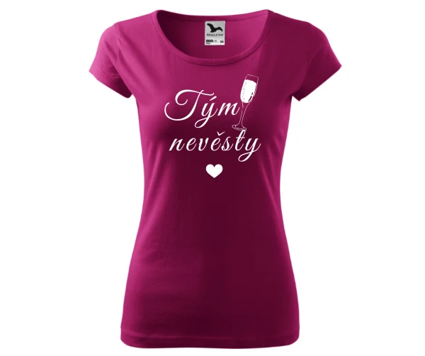 Tričko – Tým nevěsty Velikost: 2XL, Barva trička: Bílá, Nápis: Bílý nápis 12