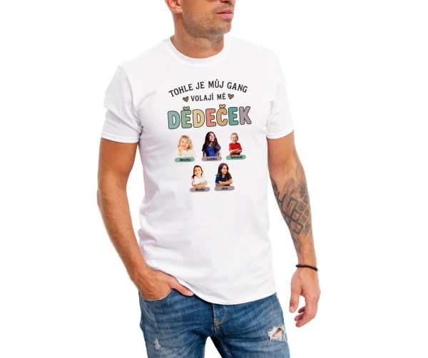 Triko Můj gang pro dědečka s vlastními fotkami dětí 4