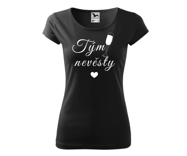 Tričko – Tým nevěsty Velikost: 2XL, Barva trička: Bílá, Nápis: Bílý nápis 2