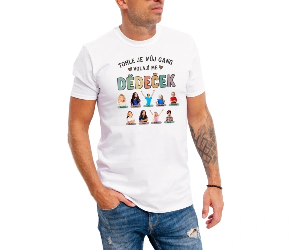 Triko Můj gang pro dědečka s vlastními fotkami dětí 8