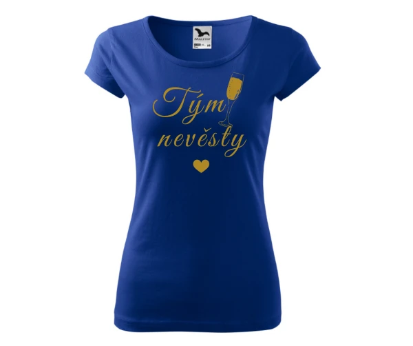 Tričko – Tým nevěsty Velikost: 2XL, Barva trička: Bílá, Nápis: Bílý nápis 18