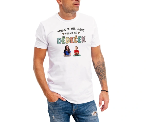 Triko Můj gang pro dědečka s vlastními fotkami dětí 1