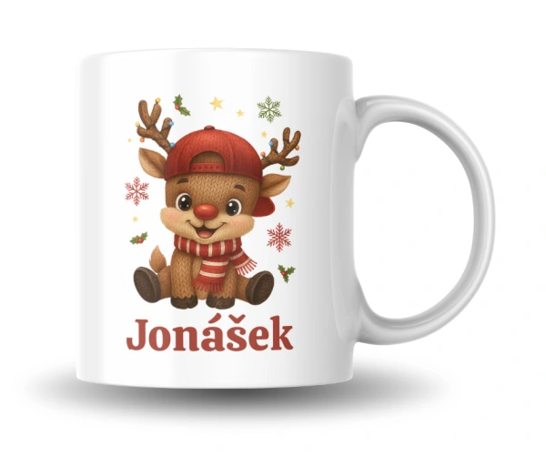 Vánoční hrnek se sobím chlapečkem