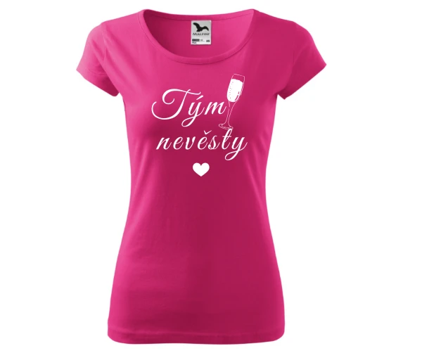 Tričko – Tým nevěsty Velikost: 2XL, Barva trička: Bílá, Nápis: Bílý nápis 17