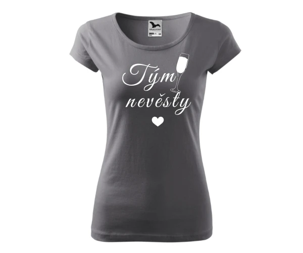 Tričko – Tým nevěsty Velikost: 2XL, Barva trička: Bílá, Nápis: Bílý nápis 6
