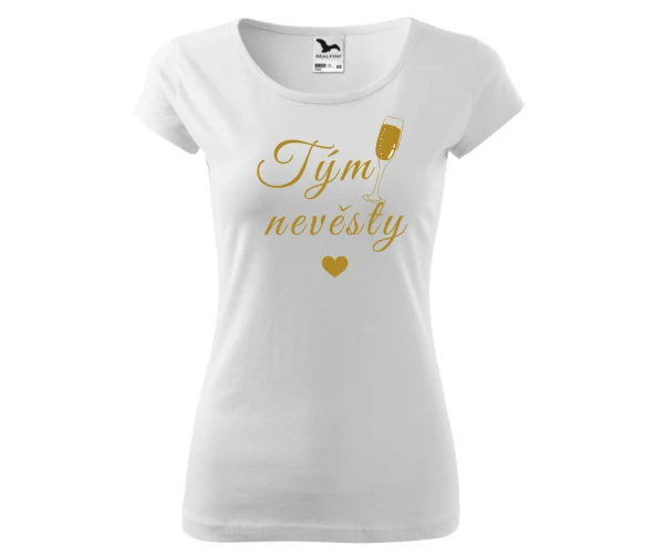 Tričko – Tým nevěsty Velikost: 2XL, Barva trička: Bílá, Nápis: Bílý nápis 13